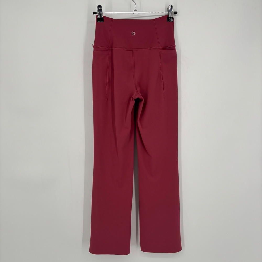 Athleta Transcend Stash Crop Side Slit Hem Pants Berry Pink High Rise Size Small - Picture 9 of 12